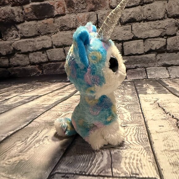 Ty Beanie Boos HELENA the Unicorn Husky Puppy Dog 6" H Rainbow Multicolor Soft - Picture 3 of 9